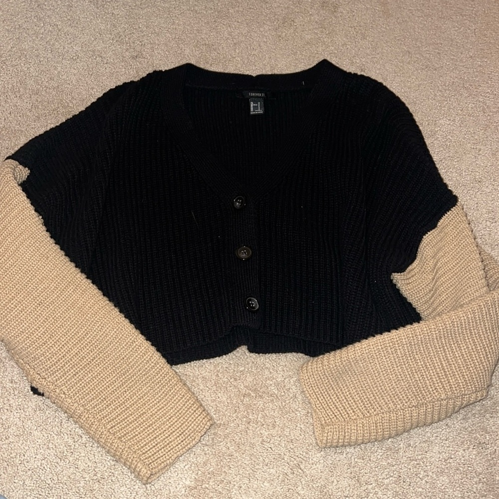 black cropped sweater